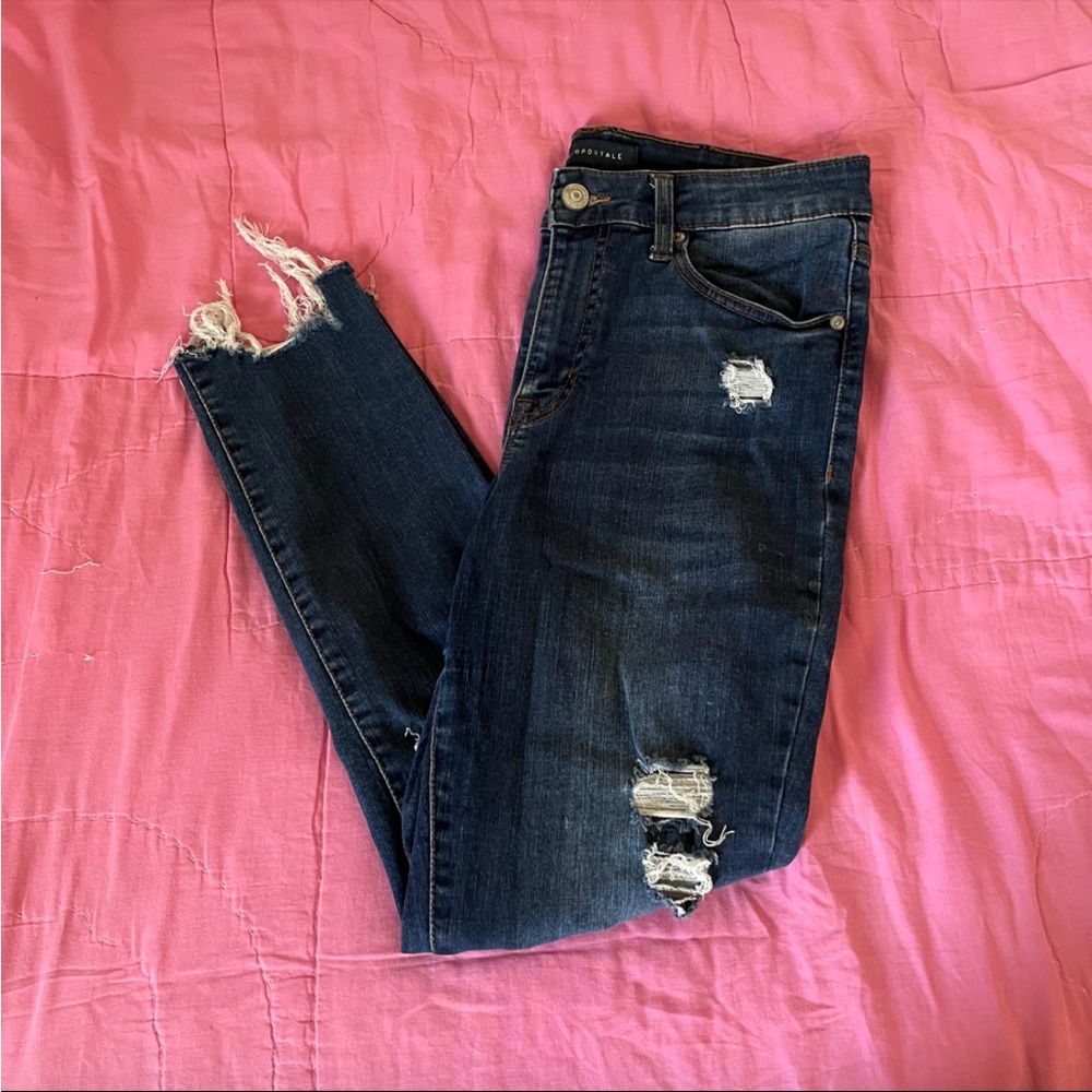 Aeropostale high waist cropped jegging distressed skinny jeans